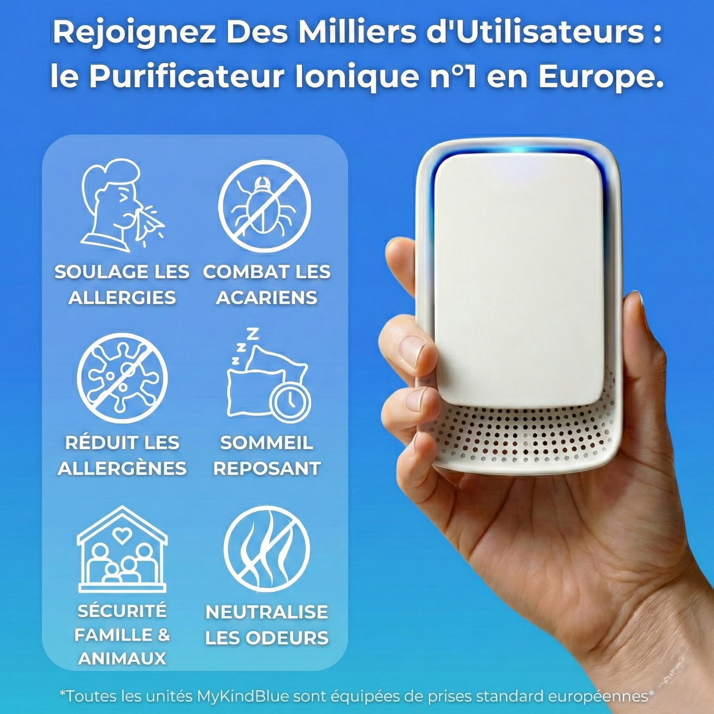 Purificateur d'Air Ionique - MyKindBlue™
